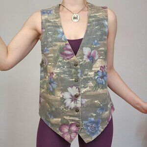 Vintage Stampede Flower & Nature print Vest